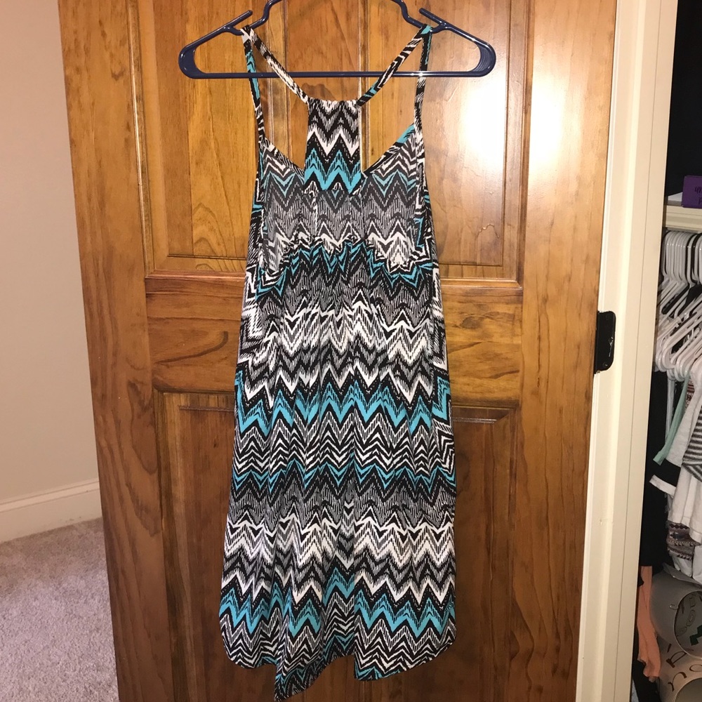 Rue 21 Black white and teal dress